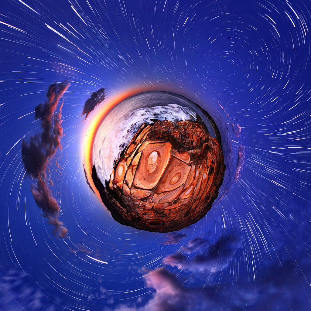 Panoramic Planet of Star Trails from Bouddi National Park