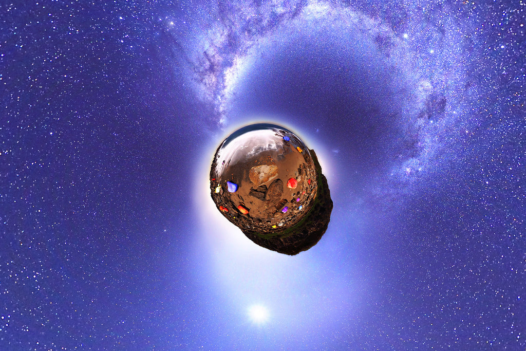 Panoramic Planet of the Milkyway from Caves Beach