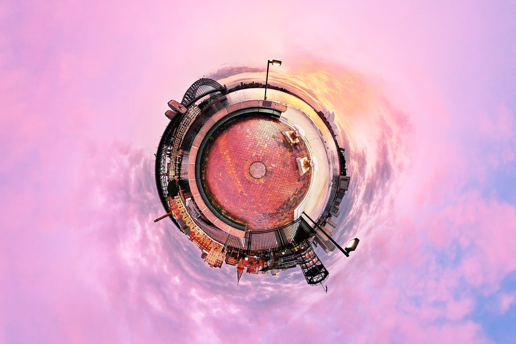 Sydney Harbour sunrise panoramic planet image