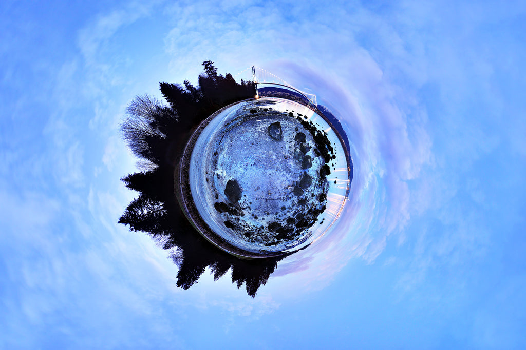 Panoramic Planet of Vancouver on a Winters night