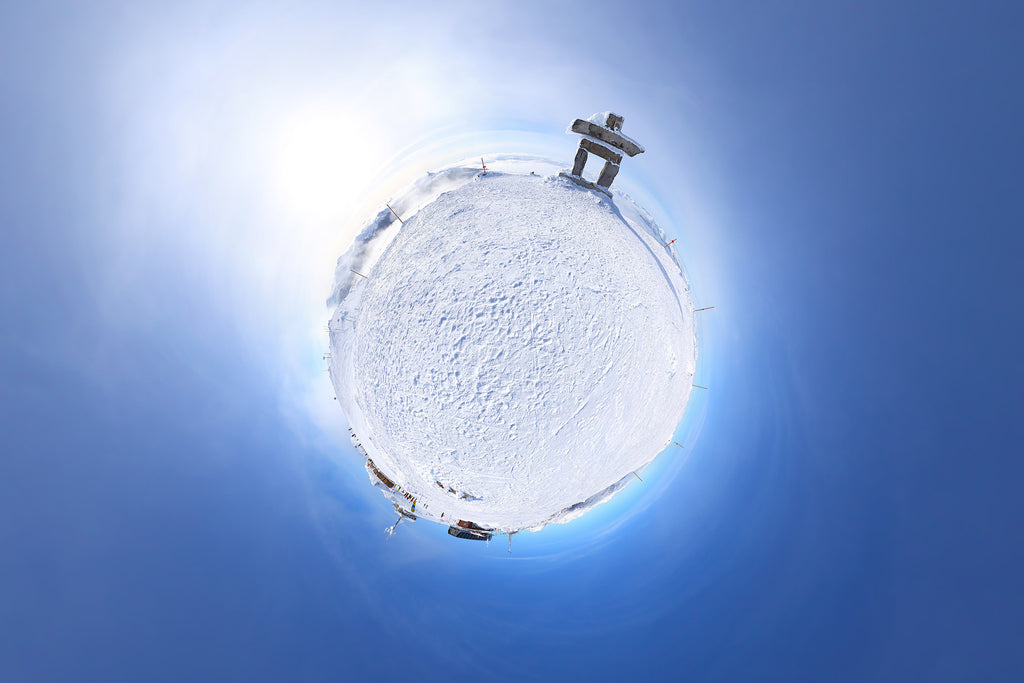 Panoramic planet image of the Whistler Peak Inuksuk